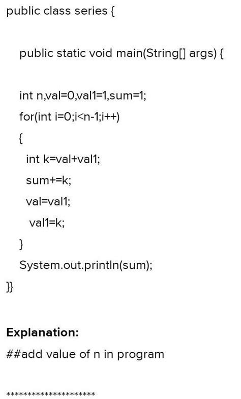 Wap In Java To Find Sum Of Given Series S To N Terms