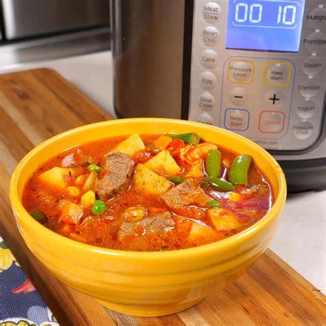 Pressure Cooker Vegetable Beef Soup - DadCooksDinner