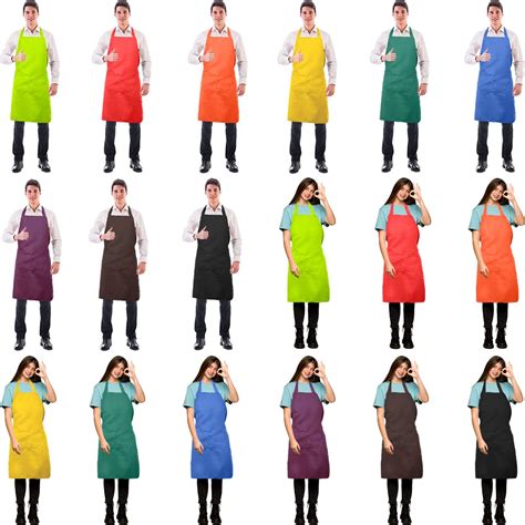 Syhood 18 Pack Bib Apron With Pocket Unimercial