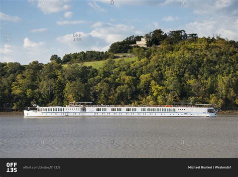 September 29, 2015: France- Dordogne- river cruise ship on the Dordogne ...