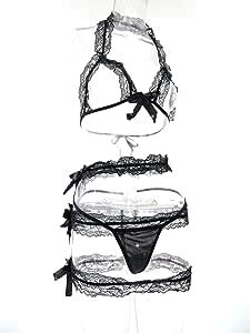 Amazon chu U chu Lingerie Collection セクシーブラ パンティセット S 027 ブラック chu U chu チューチュ ランジェリーセット