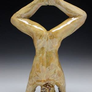 Yoga Art Headstand Sculpture Naked Man Sirshasana Mature Male Etsy