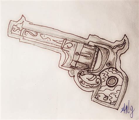 Fancy Revolver Drawing By Angela Lasky Fine Art America