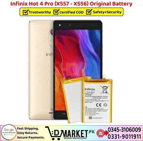 Infinix Hot Pro X X Original Battery Price In Pakistan Fast Secure
