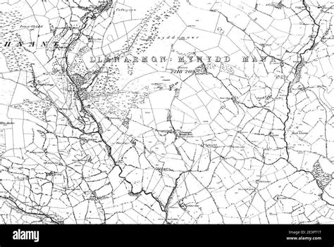 Map of Montgomeryshire OS Map name 005-NE, Ordnance Survey, 1885-1896 Stock Photo - Alamy