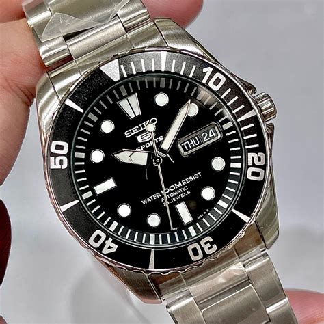 Seiko 5 Sports Black Sea Urchin Snzf17k1 Mens Fashion Watches