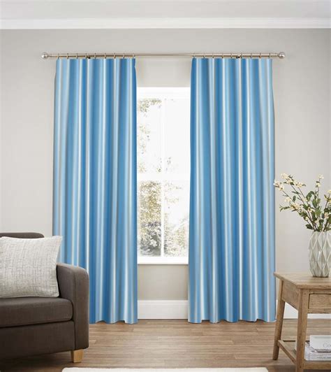 Light Blue Eyelet Curtain In Self Geometrical Pattern - Lalco Interiors