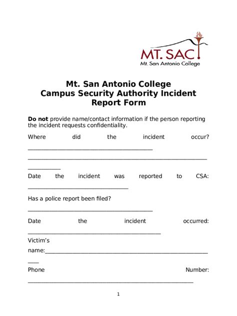 Campus Security Authority Crime Report Ut Health San Doc Template