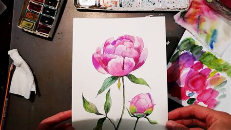 Easy Watercolor Peonies Простые акварельные пионы Youtube