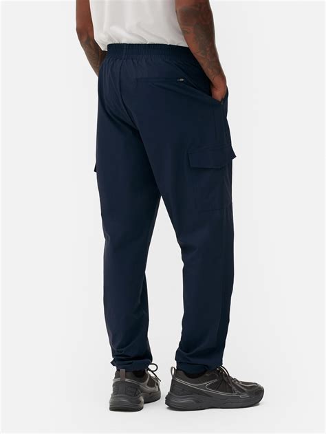 Mens Navy Toggle Cuff Cargo Trousers Primark