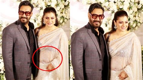 Kajol Flaunts Baby Bump In Saree With Ajay Devgan At Sidharth Kiara