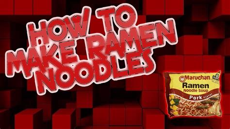 How To Make Ramen Noodles With Ramennoodle123 Youtube