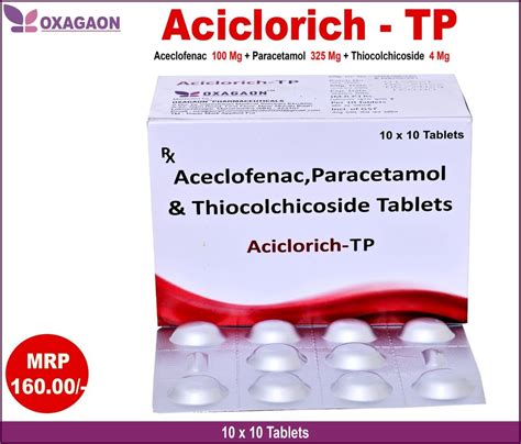 Aceclofenac Paracetamol Thiocolchicoside Tablet At Rs Box