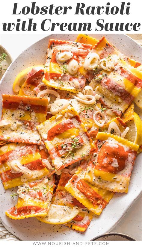 Lobster Ravioli With Cream Sauce Nourish And Fete