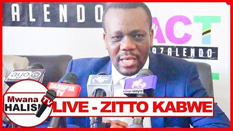 Live Zitto Kabwe Anazungumza Na Wahariri Wa Vyombo Vya Habari Muda Huu