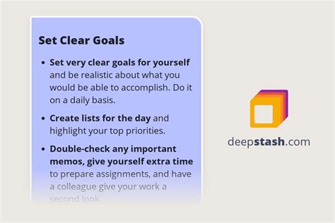 Set Clear Goals - Deepstash