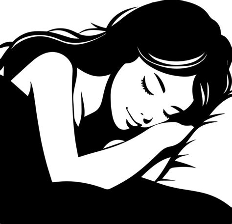 Una niña durmiendo en la silhueta vectorial de la cama 5 Vector Premium