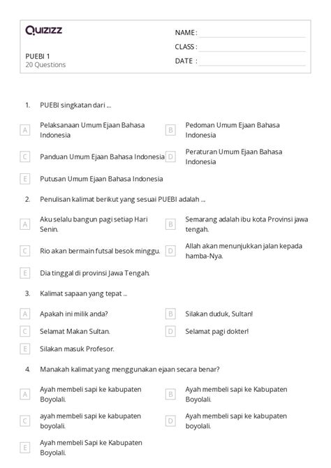 50 Lembar Kerja Kalimat Tanda Baca Untuk Kelas 3 Di Quizizz Gratis