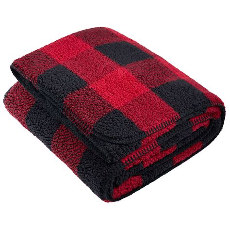 Port Authority Blackred Buffalo Plaid Double Sided Sherpaplush Blank