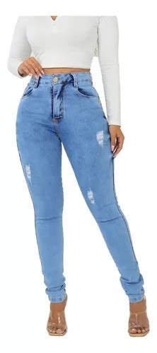 Cal A Skinny Jeans Feminina Empina Bumbum Cintura Alta Parcelamento