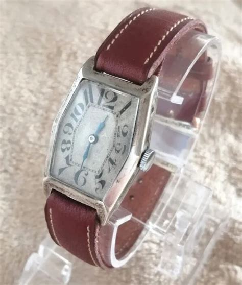 Ancienne Montre Homme M Canique Argent Vintage Watch S Cuir