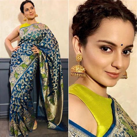 Kangana Ranaut in Swati and Sunaina Silk Saree – Boutiquesarees.com