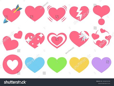 Heart Emoji Icon Set Heart Arrow Stock Vector (Royalty Free) 2036252234 ...