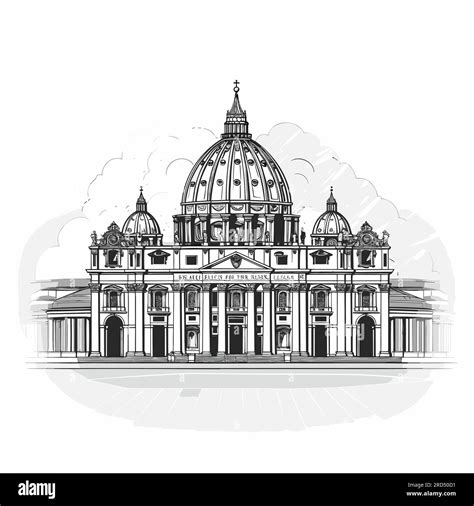 Saint Peters Basilica Basilica Of Saint Peter Hand Drawn Comic