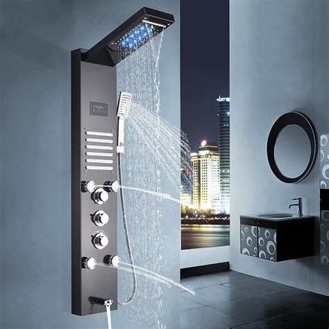 Buy Fuz Contemporary Shower Panel Tower System Black Shower Panel