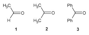 Order of reactivity of nucleophilic addition at carbonyl group with ...