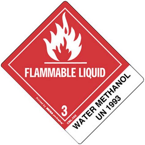 4" x 4-3/4" Flammable Liquid - Flammable Liquids, N.O.S. UN1993 Labels ...