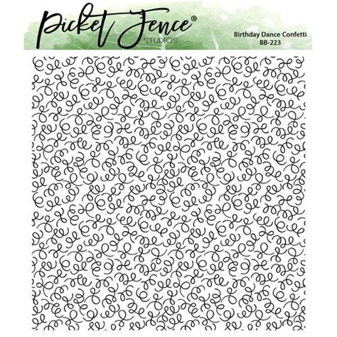 Picket Fence Studios Clear Photopolymer Stamps Birthday Dance Confetti