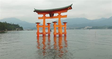 Tori Gate At Sea On Miyajima Hiroshima Stock Video Video Of Landmark