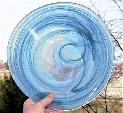 Blue Swirl Glass Plate 12 Murano Swirl Glass Platter Etsy