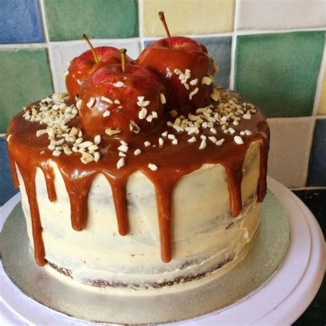 Tiered Apple Spice Naked Cake With Salted Caramel Cream Hot Sex Picture