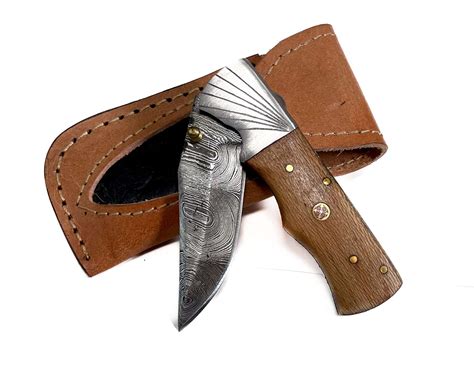 Damascus Pocket Knife 249-2 - Willowcreek Custom Knives