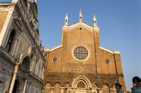 The Venetian Churches. Facades, Frontons, Roofs and Belfries Stock ...