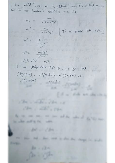 SOLUTION: Einstein's Mass-Energy Equivalence Formula Derivation - Studypool