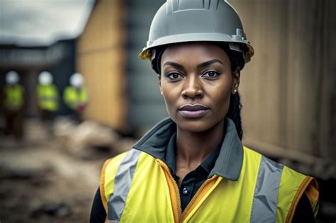 Premium Ai Image Portrait Of A Black Woman Construction Worker