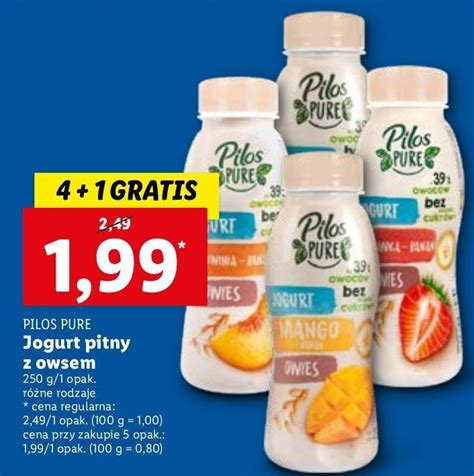 Promocja Jogurt Mango Banan Pilos Pure W Lidl