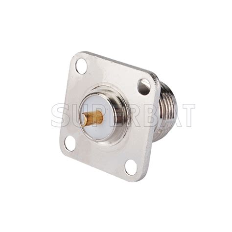 N Jack Female Connector Straight 4 Hole Flange Solder