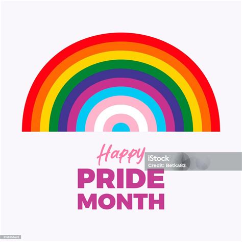 Happy Pride Month Poster With Rainbow Simple Symbol Vector Illustration