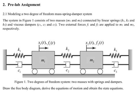 Solved Modeling A Two Degree Of Freedom Mass Spring Dampe Chegg