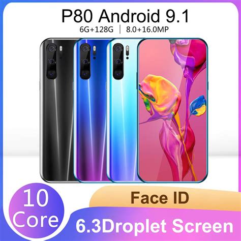 Buy P80 Pro 6GB RAM 128GB ROM Smartphone 6.3 Inch Large Drop Screen ...