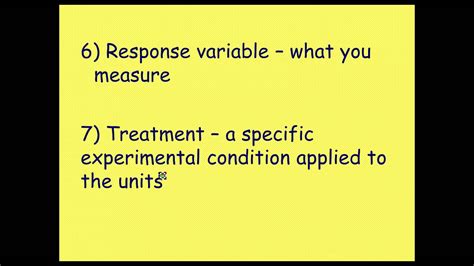 Ap Statistics Basics Of Experimental Design And Terms Youtube