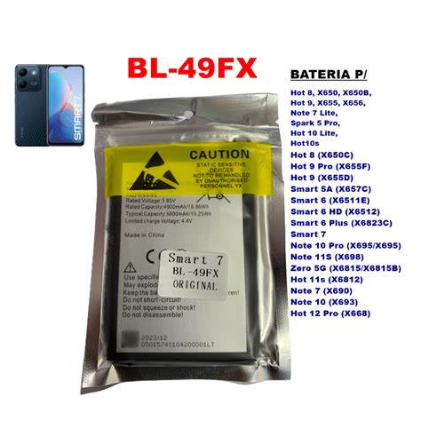Bateria Bl Fx Original P Infinix Hot X X B Hot X X Note Lite Spark
