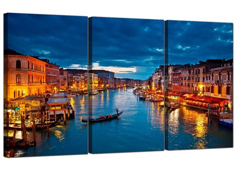 Set Of Three Canvas Prints Of Venice Italy