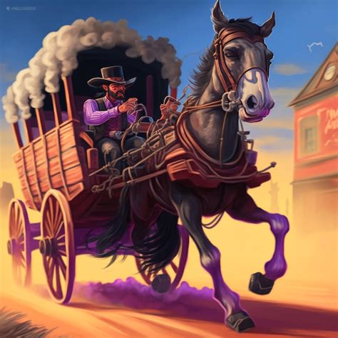 Premium AI Image | There is a horse pulling a wagon with a man on it AI Generative