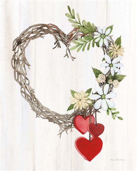 Rustic Valentine Heart Wreath II #46680 | ArtPosters