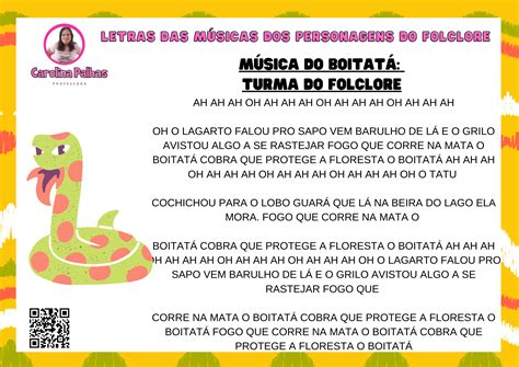 Canção Do Folclore - Letras das músicas dos personagens do folclore ilustradas - Professora ...